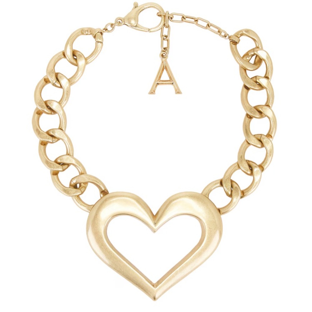 AREA Heart Chain Necklace in Gold